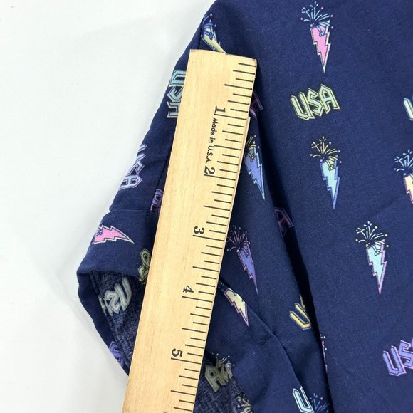 LulaRoe Womens Amy Button Down Shirt Lighting Bolt Fire Crackers Multicolor XXS - Picture 5 of 7